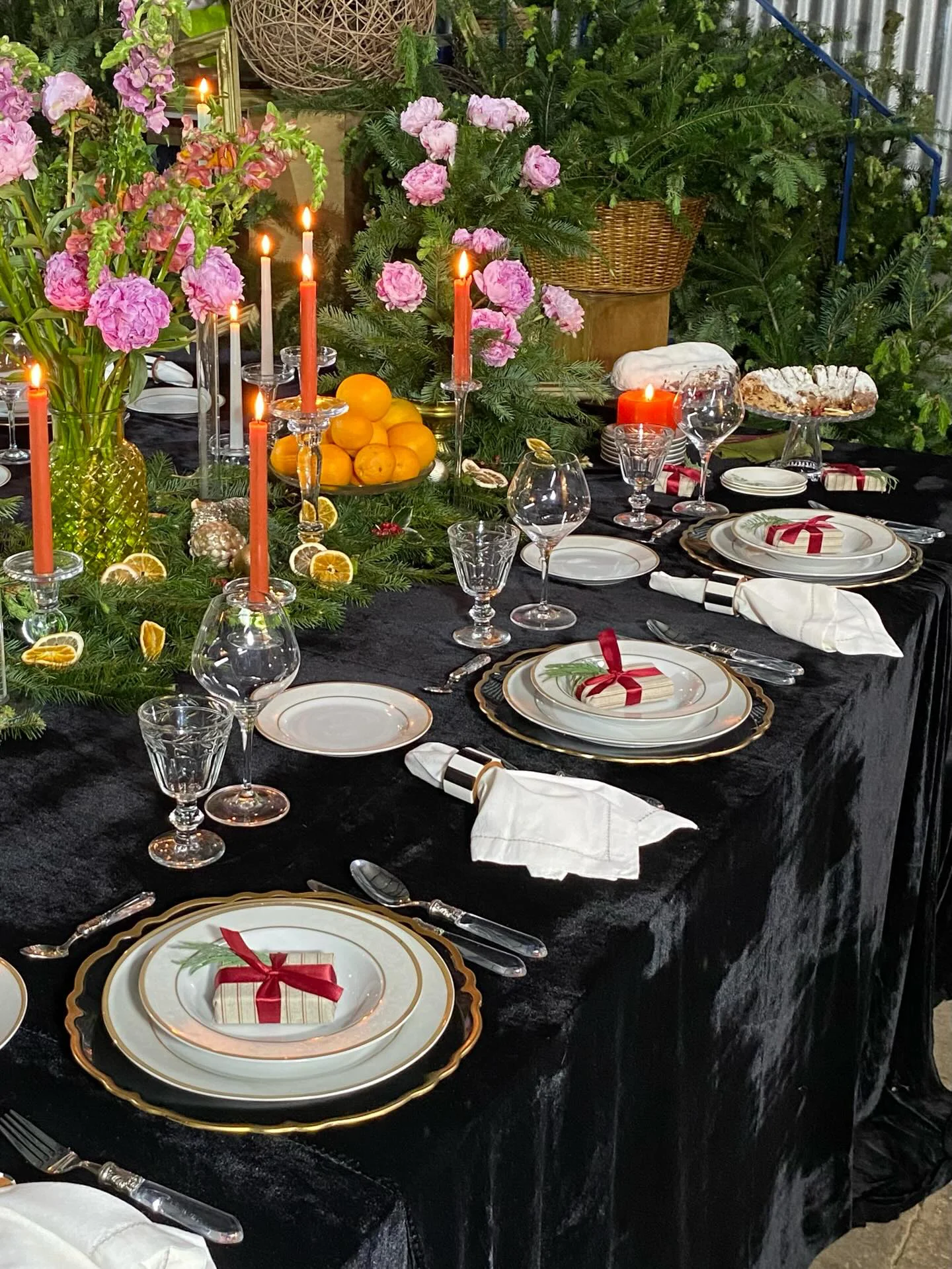 Composición floral para mesa de comedor