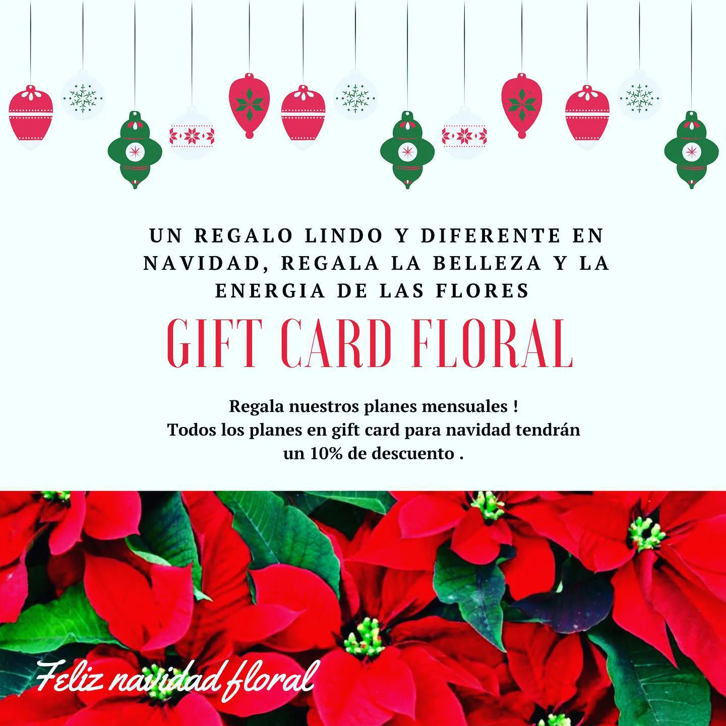Gift Card física y digital para obsequios florales